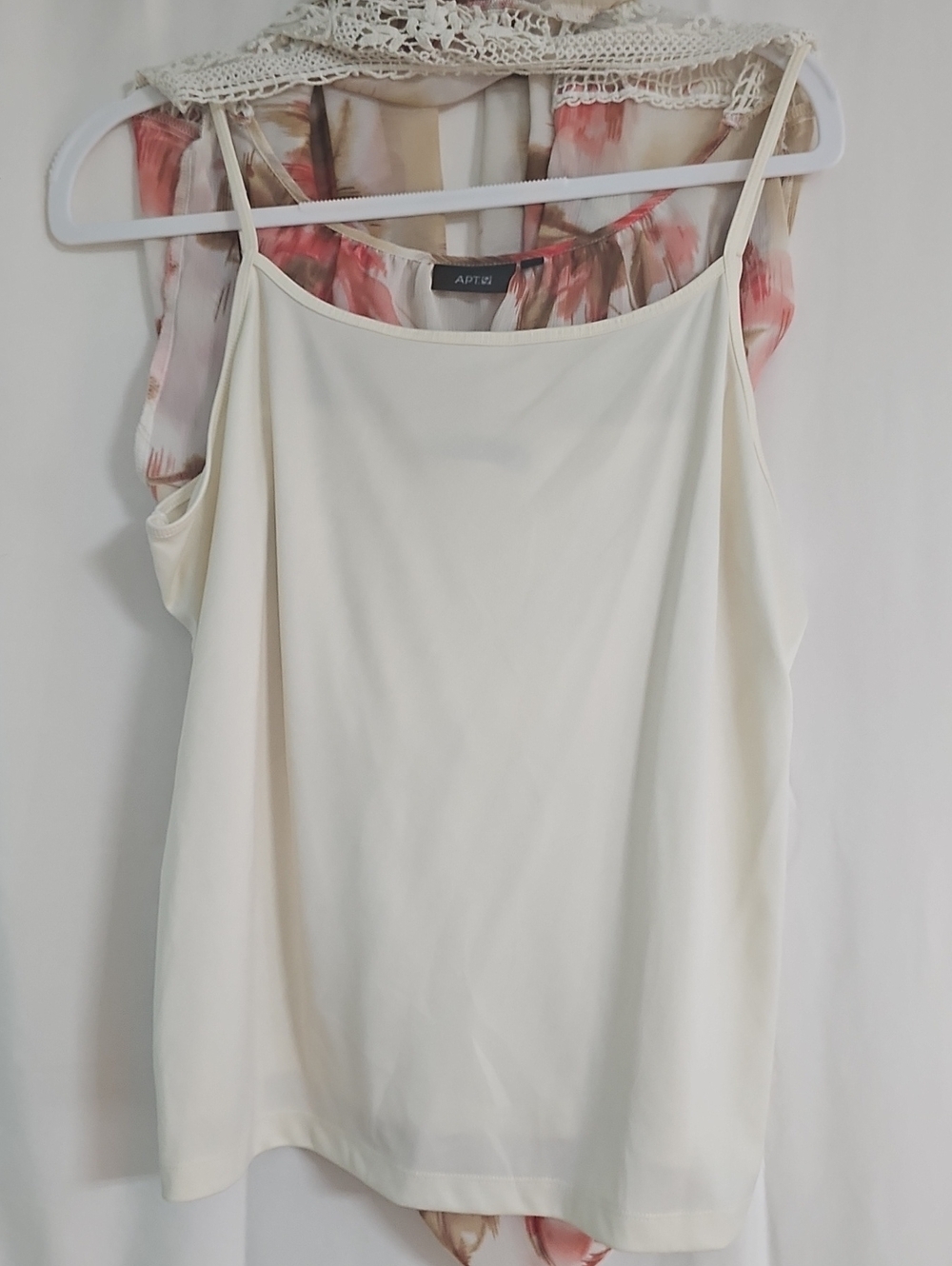 Apt. 9 Floral Crochet Yoke Chiffon Top - Cream, Pink & Tan - Picture 6 of 7